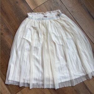Hanna Andersson Ivory Pleated Tulle Skirt